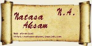 Nataša Akšam vizit kartica
